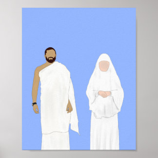 Men & Women in Hajj Hand Drawn Poster