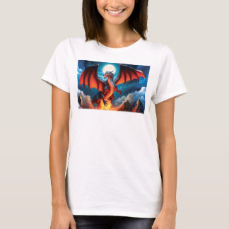 Menacing Red Dragon Standing Grand T-shirt