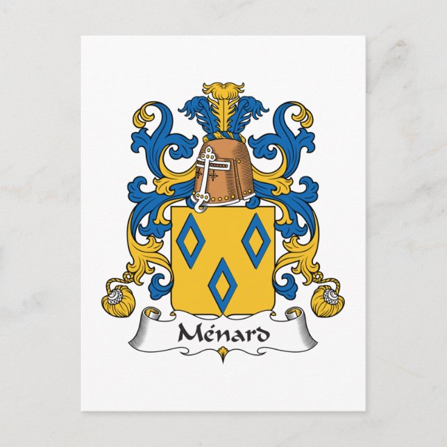 Menard Familienwappen Postkarte (Vorderseite)