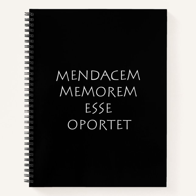 Mendacem memorem esse oportet notizbuch (Vorderseite)