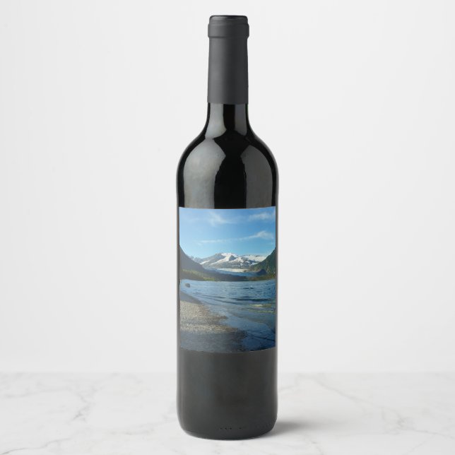 Mendenhall See Juneau Alaska Landschaft Weinetikett (Vorderseite)
