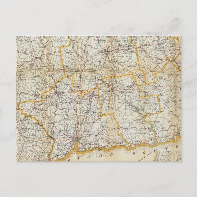 Mendenhall's Guide, Road Map Connecticut Postkarte (Vorderseite)