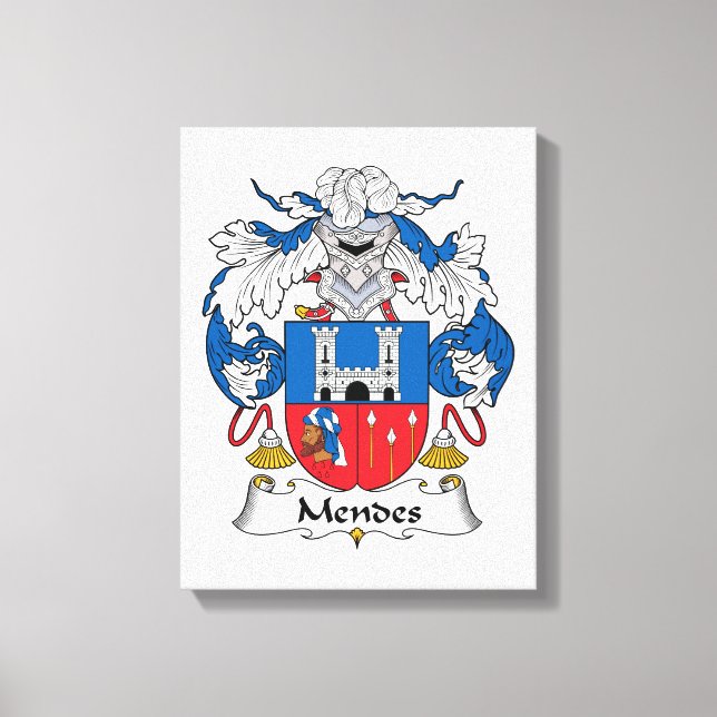 Mendes-Familienwappen Leinwanddruck (Vorderseite)