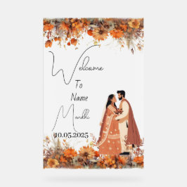 Mendhi-Zeichen für Burnorange Acrylschild