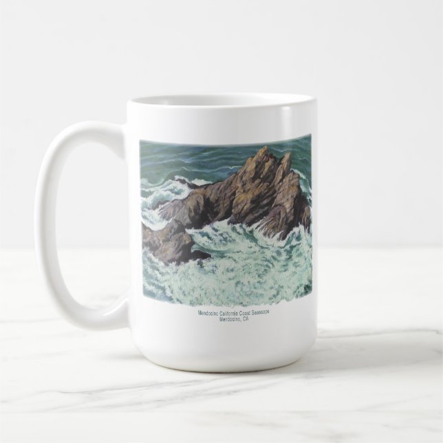 Mendocino California, Fine Art, plein aire lands Kaffeetasse (Links)