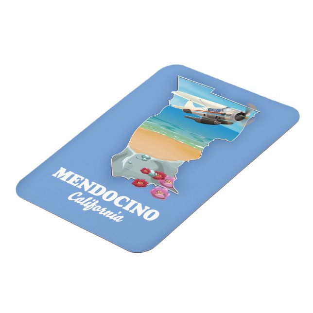 Mendocino California Karte Magnet (Linke Seite)