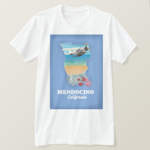 Mendocino California Karte T-Shirt