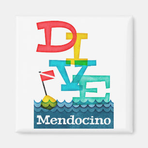 Mendocino Dive - farbenfrohe Scuba Magnet