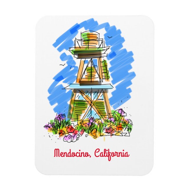 Mendocino Wasserturm Magnet (Vertikal)