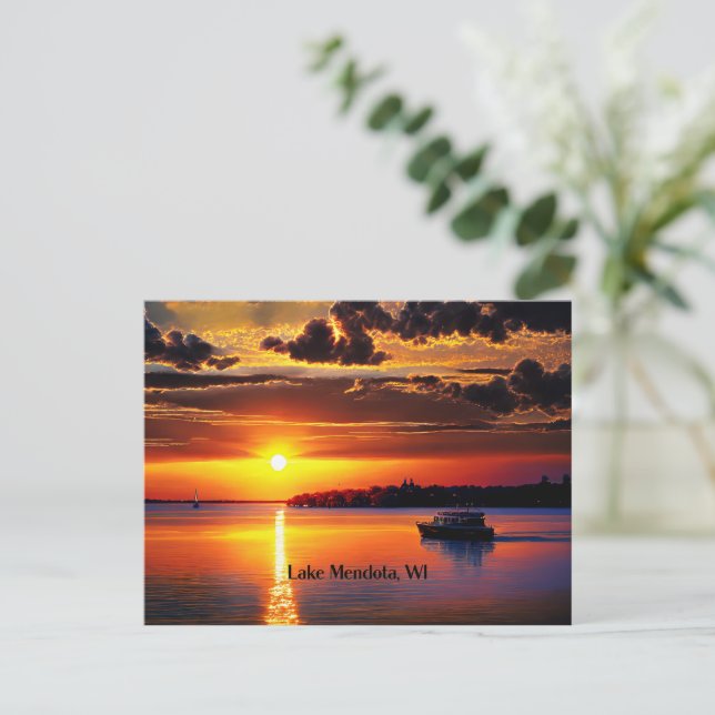 Mendota-See, WI, Postkarte (Stehend Vorderseite)
