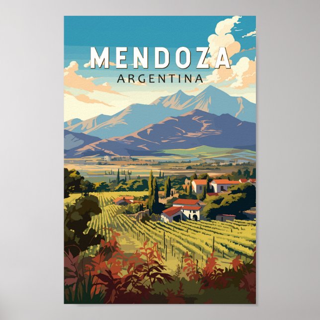 Mendoza Argentinien Reisen Vintag Poster (Vorne)