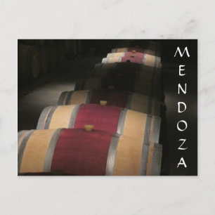 Mendoza vino barrels postkarte