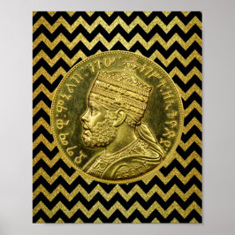 Menelik II Lion Rasta Solomon Jah Rastafari Poster