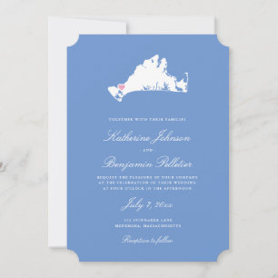 Menemsha Martha's Vineyard Elegante Karte Hochzeit