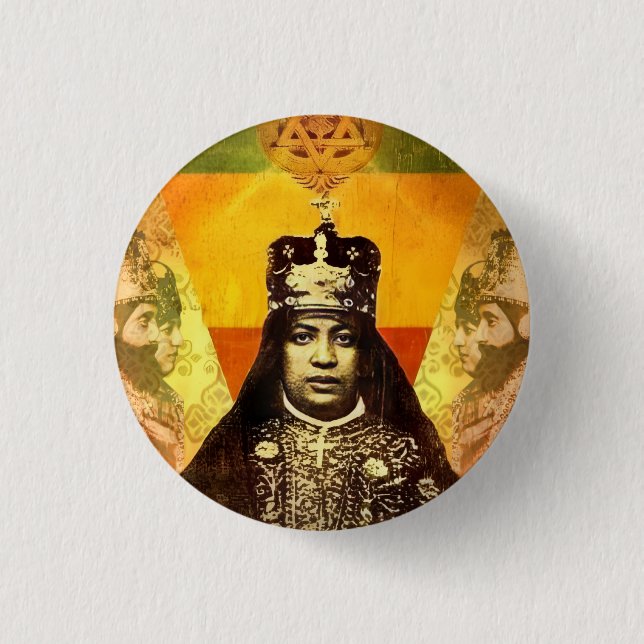Menen Asfaw Haile Selassie HIM Jah Rastafari  Button (Vorderseite)