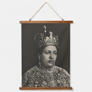 Menen Selassie Jah Rastafari Rasta Reggae Roots Wandteppich Mit Holzrahmen