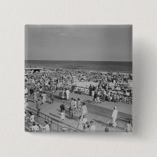 Menge auf Strand Button