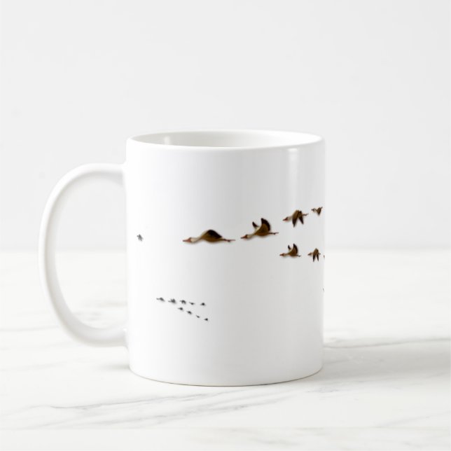Menge der Natur-| der abwandernden Gänse Kaffeetasse (Links)