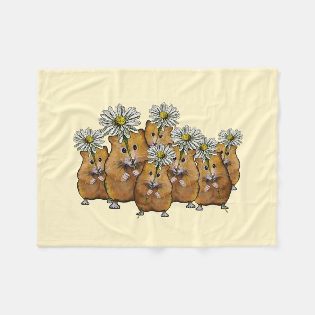 Menge der niedlichen Hamster, die Gänseblümchen Fleecedecke (Vorderseite (Horizontal))
