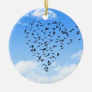 Menge des Vogel-Liebe-Herzens Keramikornament