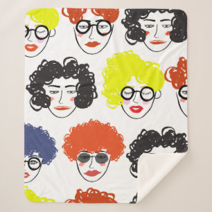 Menge lustiger Völker, nahtloser Hintergrund Sherpadecke