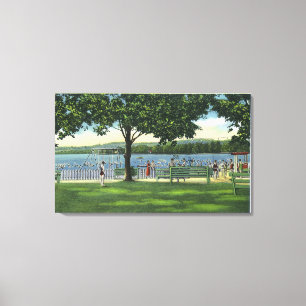 Mengen am Strand und am Park auf Chautauqua Leinwanddruck