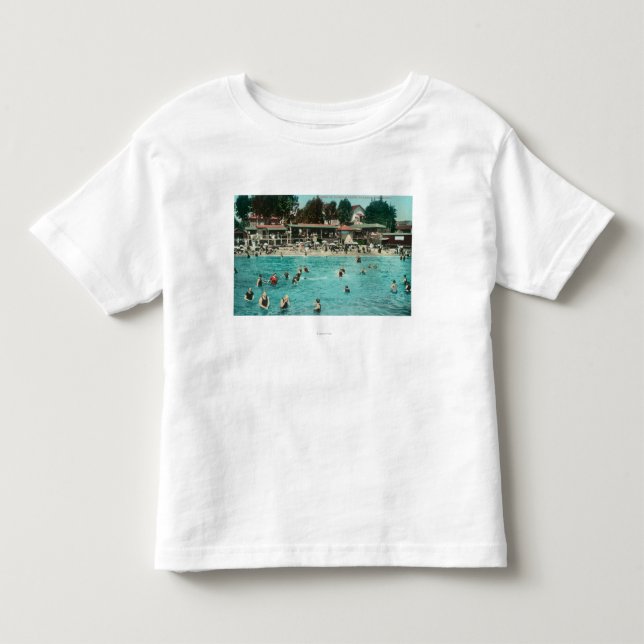 Mengen, die in Alameda BeachAlameda, CA schwimmen Kleinkind T-shirt (Vorderseite)