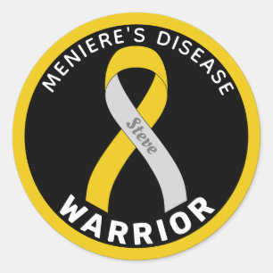 Meniere's Disease Warrior Ribbon Black Runder Aufkleber