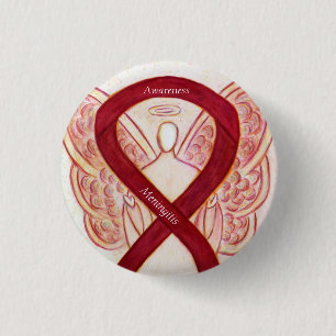 Meningitis Angel Awareness Ribbon Buttone Button