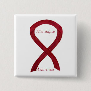 Meningitis Awareness Ribbon Custom Art Buttone Button