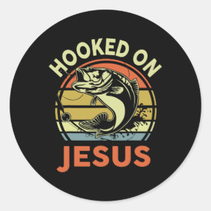 Menne an Jesus Christlichen Fishing-Shirt-Funny an Runder Aufkleber