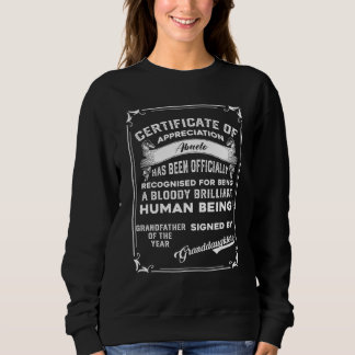 Mennenzeugnis Abuelo des Jahres Unterschrift durch Sweatshirt