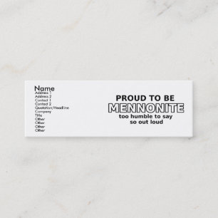 Mennonite Pride Funny Profil Carte Humour