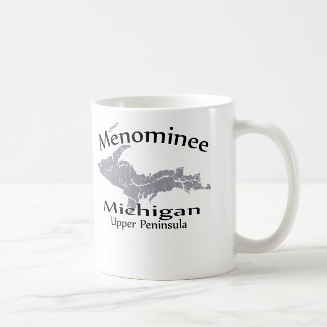 Menominee Michigan Map Design Mug (Droite)