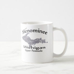 Menominee Michigan Map Design Tasse