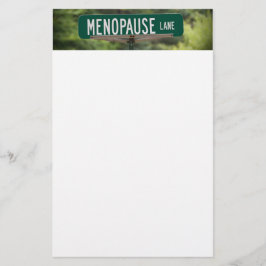 Menopause Lane Sign für ein gutes Lachen Briefpapier