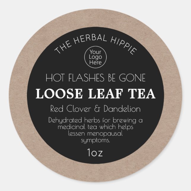 Ménopause Secours Perdre Herbal Tea Logo Étiquette (Devant)