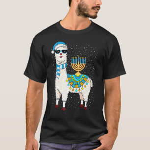 Menora Hanukka Lama Süßes Alpaka Chanukka T-Shirt