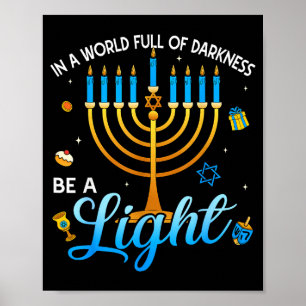 Menora Sei Ein Licht Frohes Chanukka-Shirts Für Mä Poster