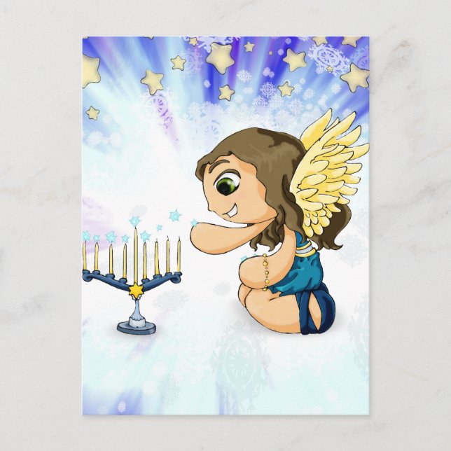 Menorah Angel Postkarte (Vorderseite)