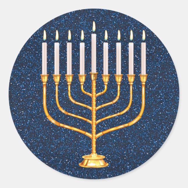 Menorah-Aufkleber Runder Aufkleber (Vorderseite)