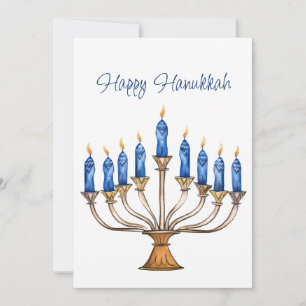 Menorah avec des bougies brûlantes Bonne carte Han