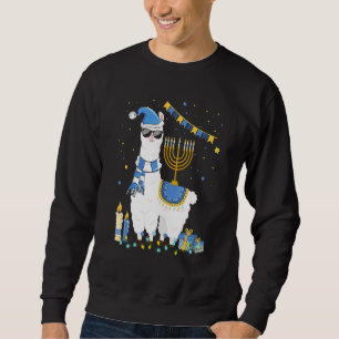 Menorah Chanukka Lama Süßes Alpaka Chanukka Feiert Sweatshirt