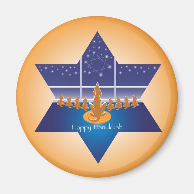 Menorah Dogs_Happy Hanukkah_Star von David Magnet (Vorne)