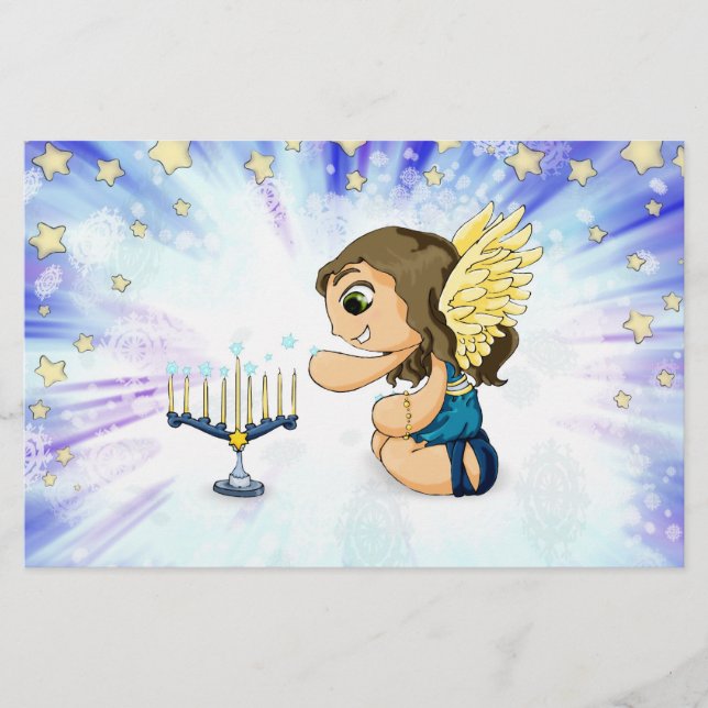 Menorah Engel Briefpapier (Vorderseite)
