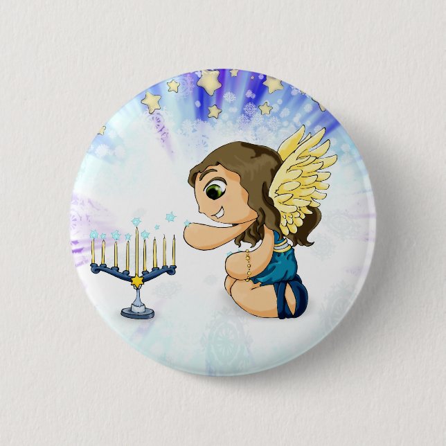 Menorah Engel Button (Vorderseite)