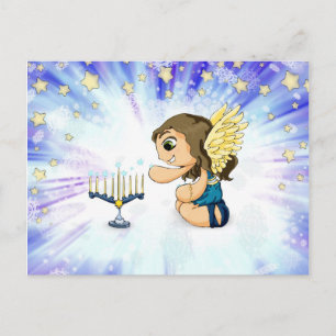 Menorah Engel Postkarte