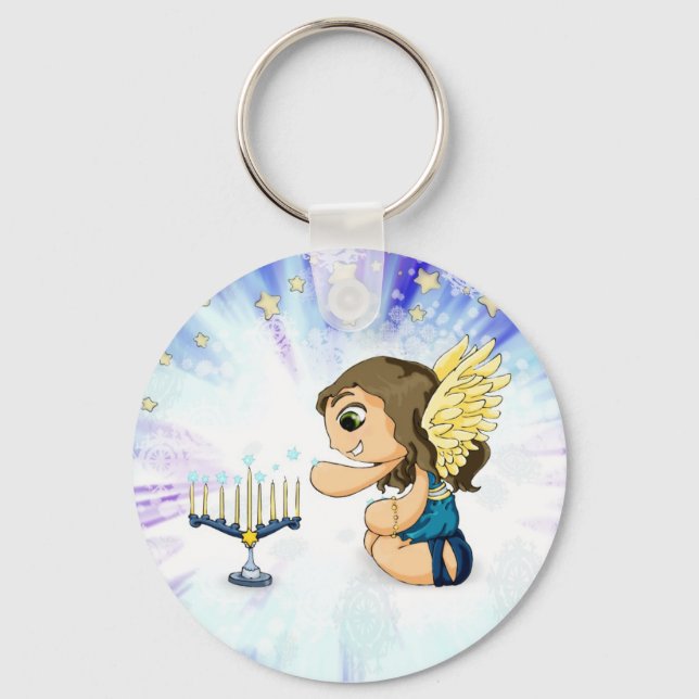 Menorah Engel Schlüsselanhänger (Vorderseite)
