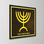 Menorah Flame Acryl Fotofliese<br><div class="desc">Eine braune und goldene digitale Darstellung der jüdischen siebenverzweigten Menorah (Hebräisch: מְ נ וֹ רָ ‎). Passen Sie Ihren eigenen Text an. Die siebenverzweigte Menorah, die im tragbaren Set von Moses in der Wildnis und später im Tempel in Jerusalem verwendet wird, ist seit der Antike ein Symbol des Judentums und...</div>