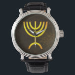 Menorah Flame Armbanduhr<br><div class="desc">Eine digitale Darstellung der jüdischen siebenverzweigten Menorah (Hebräisch: מְ נ וֹ רָ ‎). Die siebenverzweigte Menorah, die im tragbaren Set von Moses in der Wildnis und später im Tempel in Jerusalem verwendet wird, ist seit der Antike ein Symbol des Judentums und das Emblem des modernen Staat Israel. Der Kohanim zündete...</div>